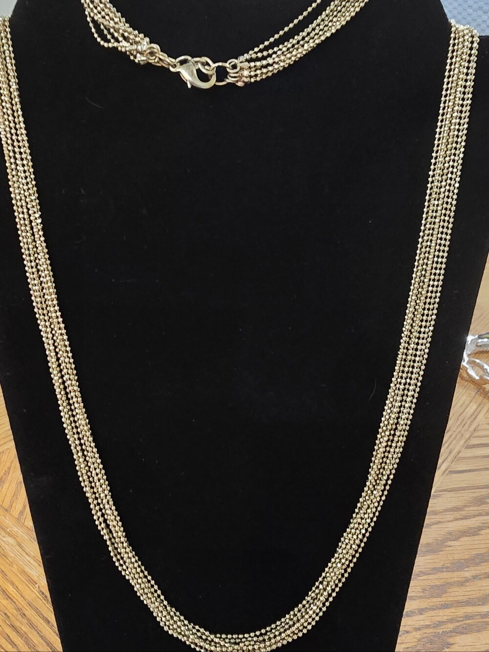 Gold Multi-Strand Beaded Necklace